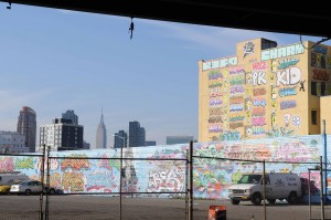Graffiti is a predominantly urban phenomenon. The hulking outline of 5Pointz, covered in graffiti, is seen against the backdrop of the Empire State Building. Photo taken with a Nikon D7000.