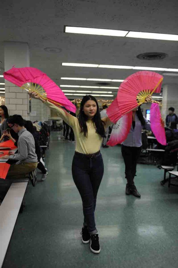 Deborah Ruiz 17 practices for the upcoming Lunar New Year production. 