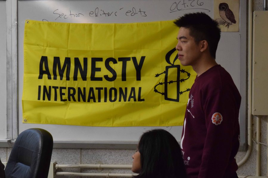 Jason Qu 17, a member of Bronx Sciences Amnesty International chapter, is involved with raising awareness and taking initiative with humanitarian crises. 