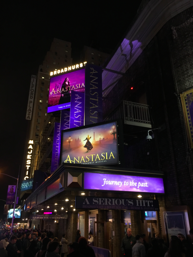The Broadhurst Theater, where the musical ‘Anastasia’, based on a movie of the same name, is performed.