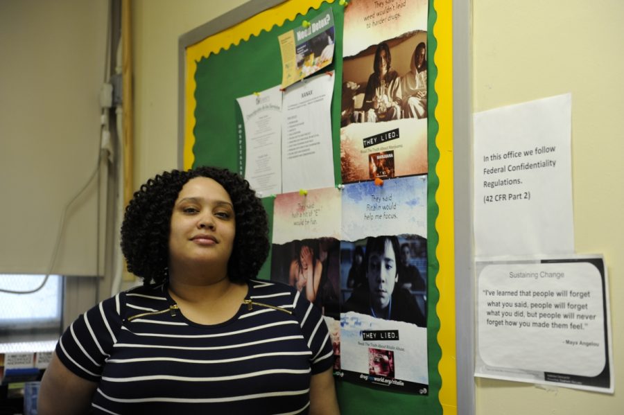 Substance abuse posters line the room of Ms. Morisset, the substance abuse counselor of Bronx Science. “ Research on nicotine dependence shows that key symptoms of addiction can appear in young people within weeks or only days after occasional smoking and well before daily smoking begins,” said Ms. Morisset. 