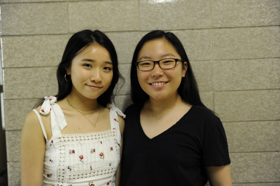 Amy Liu ’19 (left) and Joselyn Kim 19 (right) appreciate Tommy Hilfigers efforts to introduce inclusivity into the fashion industry.