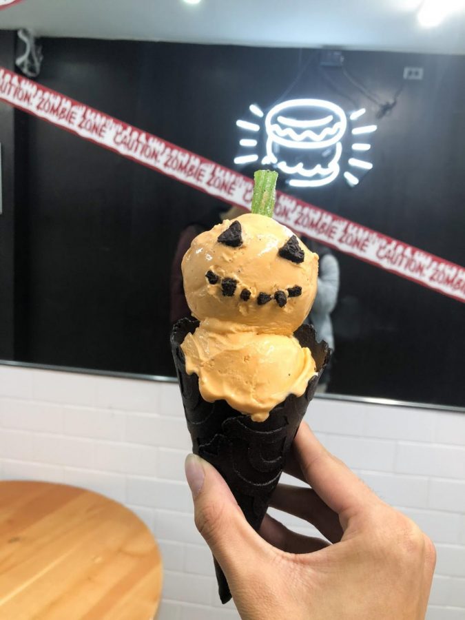 Jack-o-Lantern Cone from Stuffed Ice Cream.