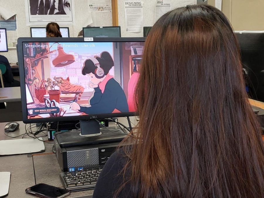 Hyein Lee ’19 listens to the iconic Youtube video, “lofi hip hop radio - beats to relax/ study to” for the first time ever. “I don’t really listen to music when I study, but I think that the simple beat makes this type of music minimally distracting,” she said. 