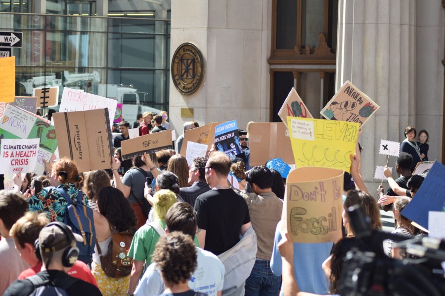 Students demonstrate at the New York City climate strike led by Greta Thunberg on September 20th, 2019. 