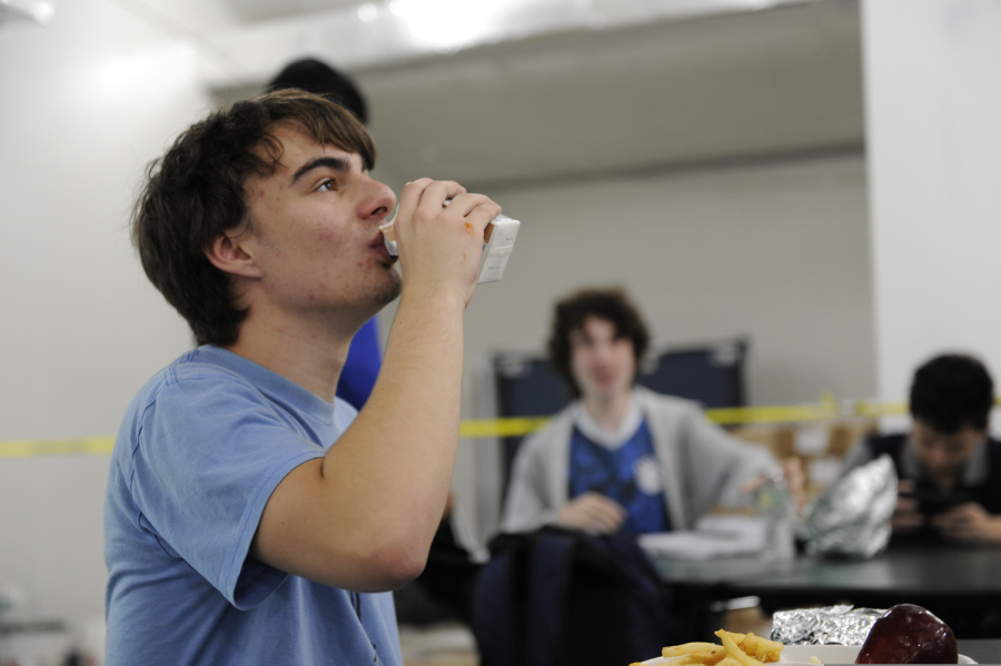 Students enjoy the option of chocolate milk with their lunch