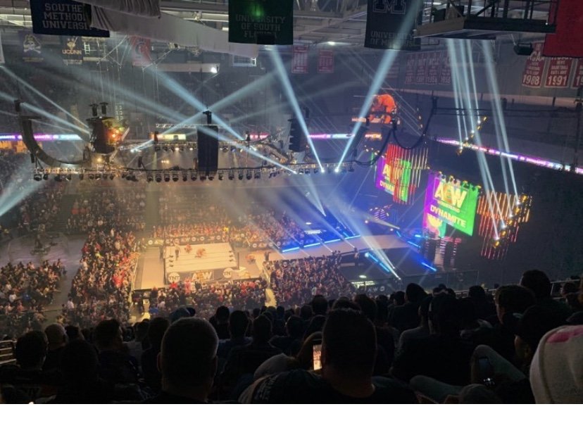 The opening match at a sold-out AEW Dynamite show.
