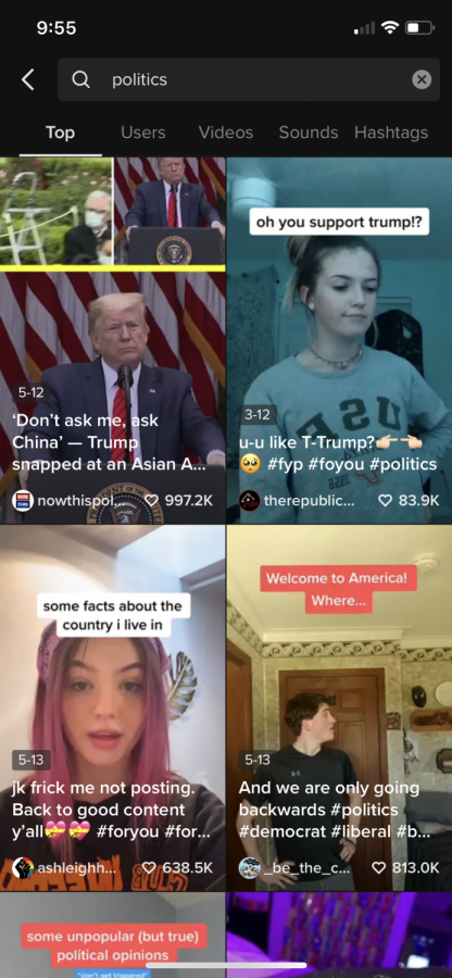 Discussing+politics+is+a+popular+trend+on+TikTok%2C+and+some+of+the+most+attention-grabbing+topics+include+President+Trump+and+the+current+state+of+our+country.+Videos+addressing+such+controversial+issues+gain+thousands+of+likes+and+views.