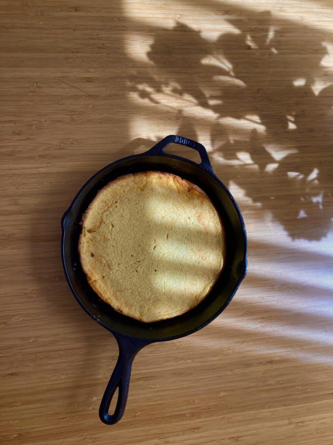 This cornbread is very, very easy and lots of fun to make. The crumb is coarse and distinctly flavored from the cornmeal. It’s customizable, and it goes well with chili or thick soups (cold-weather staples) or butter on its own. This bread is not meant to be sweet, but adding a few tablespoons of honey to the batter does a good job.