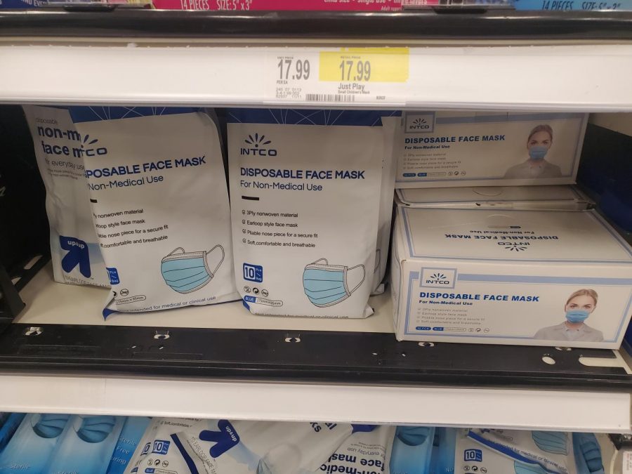 Face masks used to combat COVID-19 transmission are currently sold by large retail chains throughout the United States. 