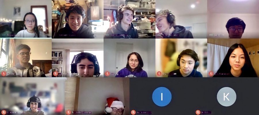 A construction meeting takes place on Zoom, where seasoned Robotics members brainstorm, discuss issues with one another, and ask and answer questions about their robot design. 

