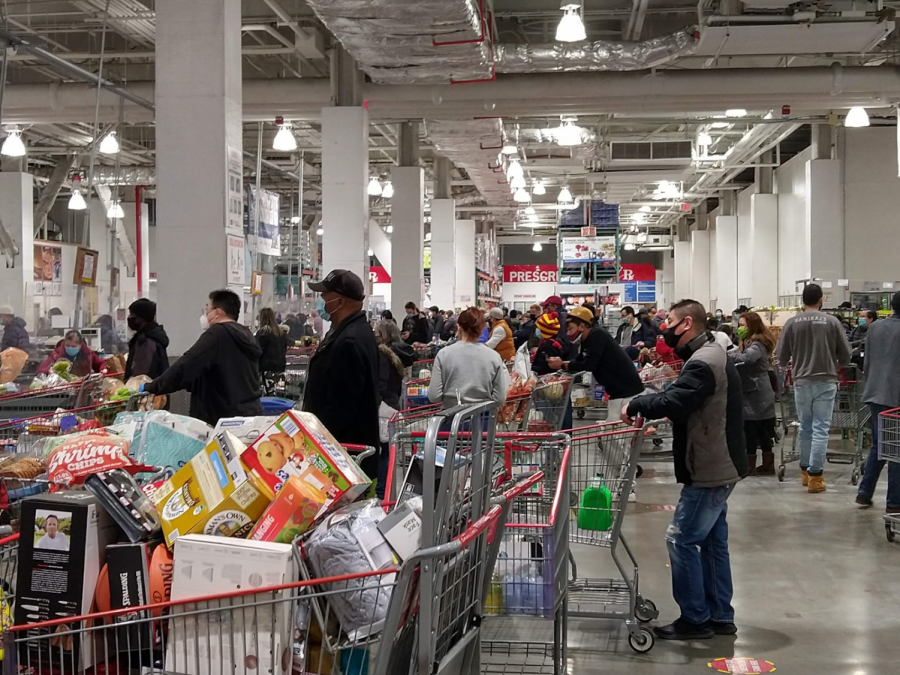 Lines at Costco are even longer now with the social distancing requirements.