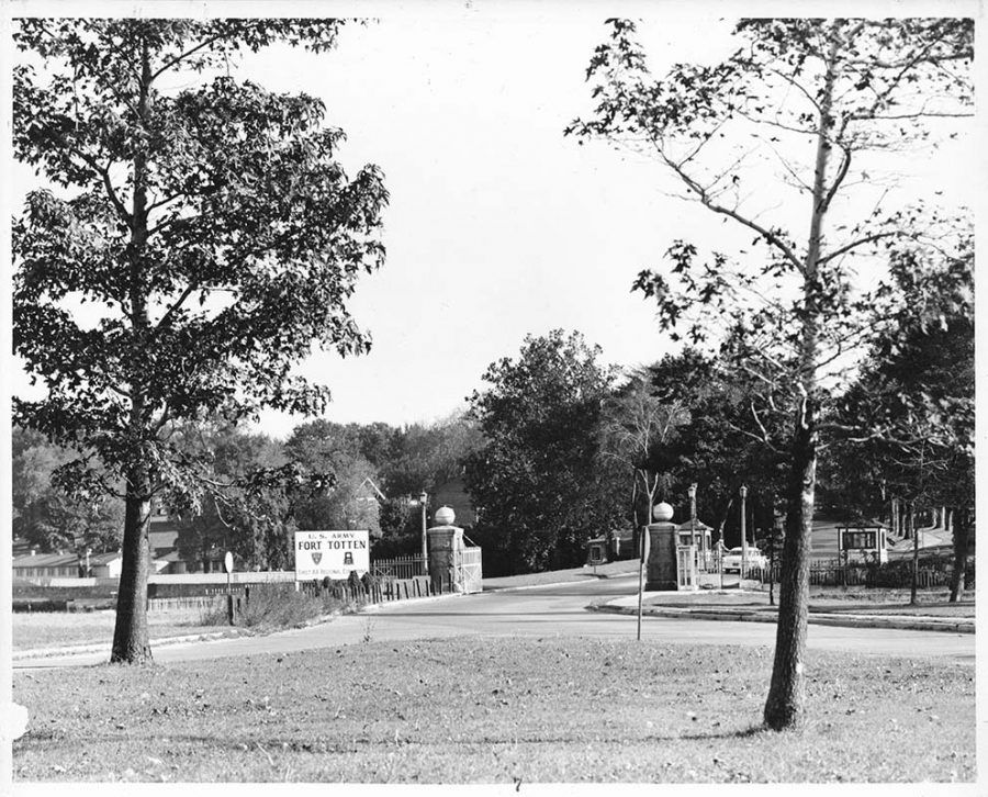 Here is the entrance to Fort Totten Base circa 1960s-1970s. 

