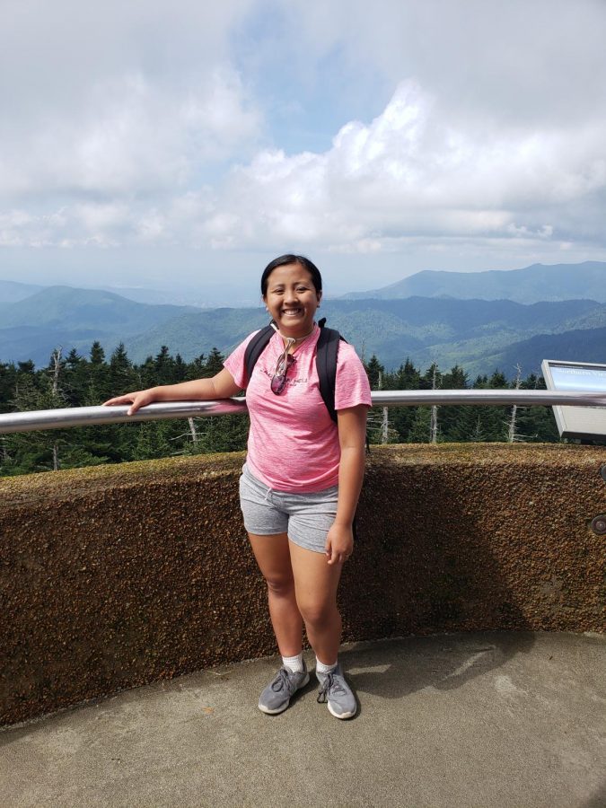 A two-hour hike at Smoky Mountain National Park will take  you to Clingmans Dome Observation Tower. Here we had a great view of the surrounding mountains, said Marbid. 