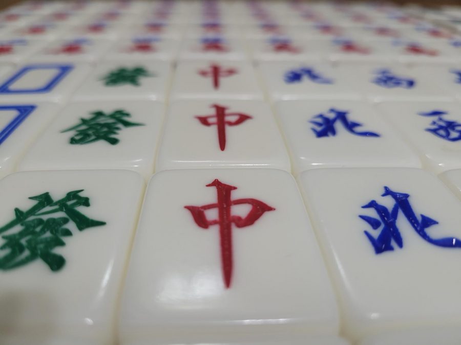 Here is an up close image of Mahjong tiles.