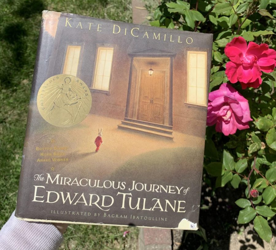 Here is a worn copy of “The Miraculous Adventures of Edward Tulane” with its tattered corners, passed down from my cousin who had read it years prior.