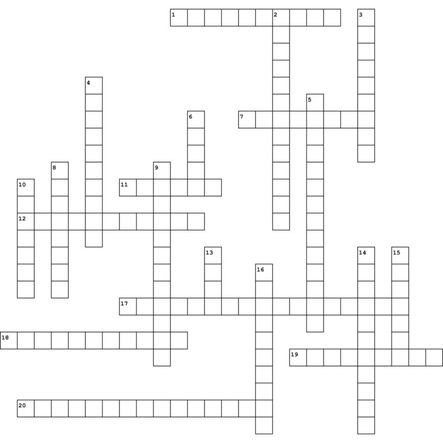 Print out this crossword box so that you can fill in the answers.