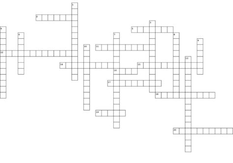 Print out this crossword box so that you can fill in the answers.
