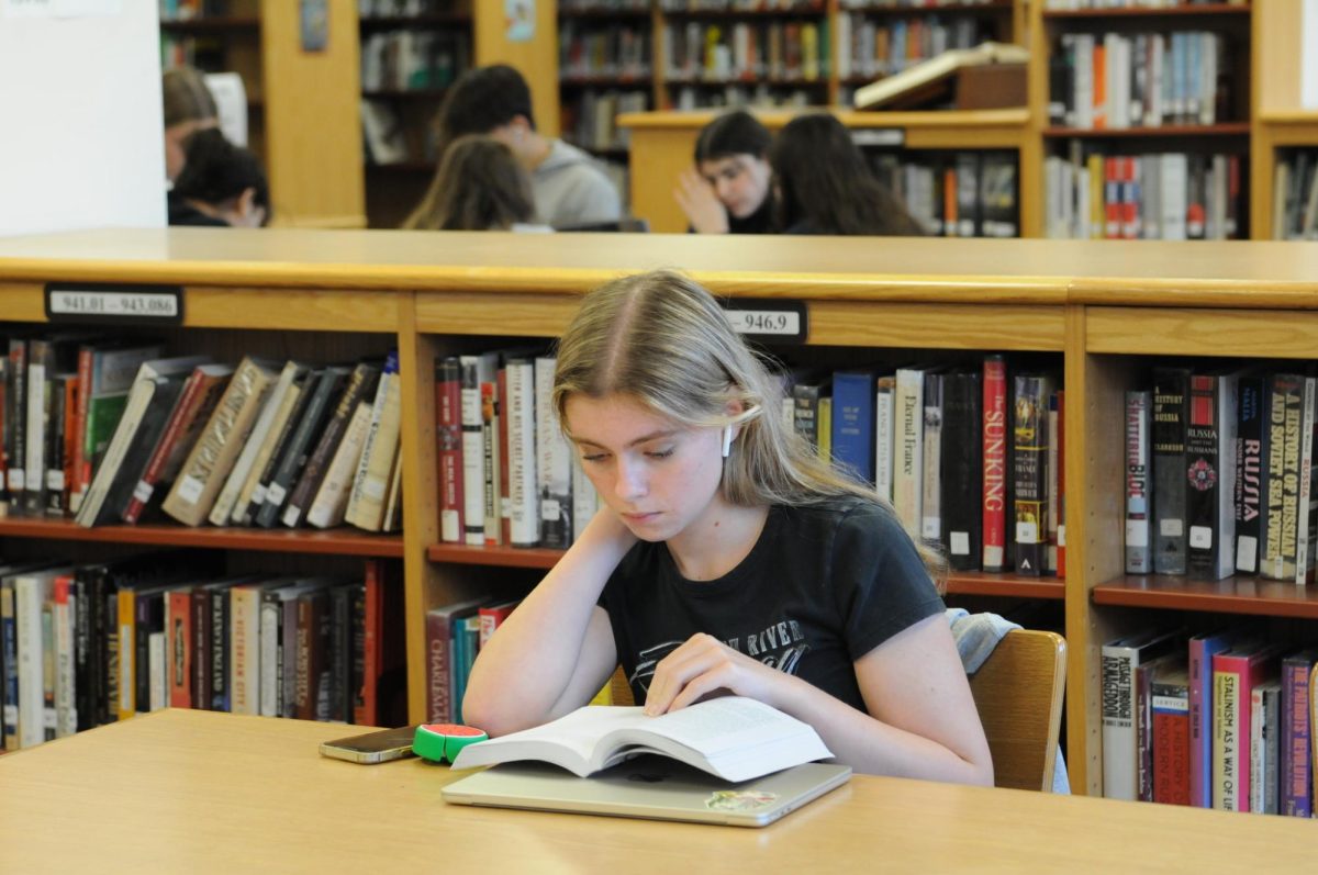 Bronx Science students find the schools library to be a quiet respite from the hectic nature of the school day. 