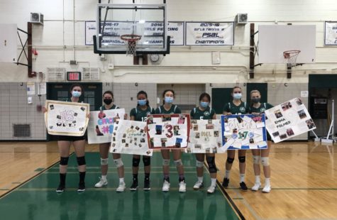 In the East Gym of Bronx Science, the underclassmen of the Girls Varsity Volleyball team honor their Senior players with posters (posed above). In years past, senior celebrations among Bronx Science sports teams have been minor, but the shift towards a culture of student-athlete appreciation has changed that. The celebrations have made seniors’ seasons, across all sports, that much more memorable.