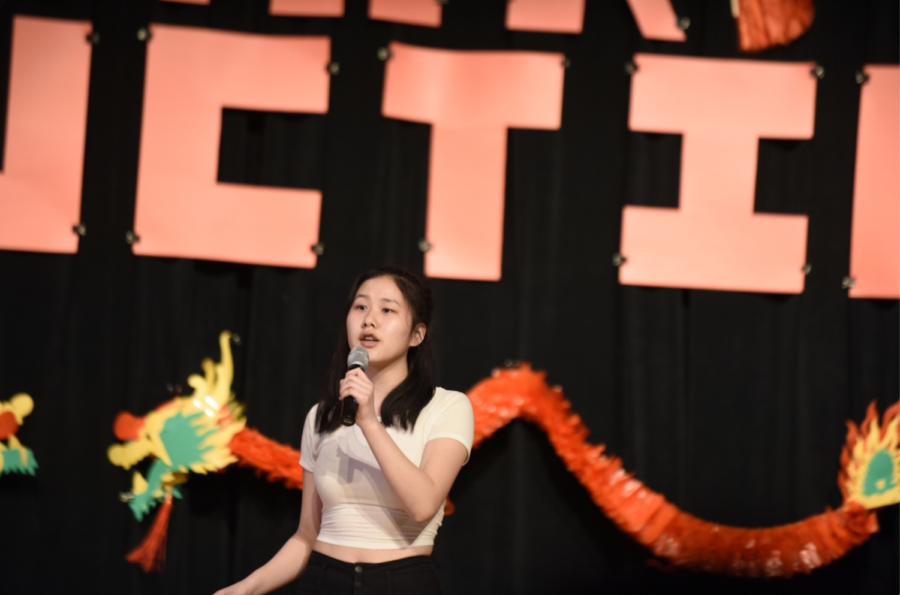 Here I am singing 'Eyes Nose Lips' by TaeYang during my ninth grade year at Bronx Science during the annual Lunar New Year Productions performance in the auditorium. 