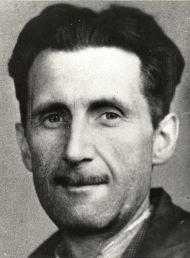 Pictured is Eric Arthur Blair at forty years old, better known under his pseudonym, George Orwell. 
