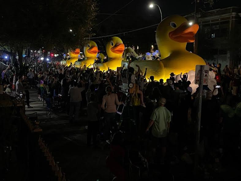 With the rise in unorthodox Krewes has come the rise in unconventional floats. These rubber duckies were floats in Muses 2022 parade.