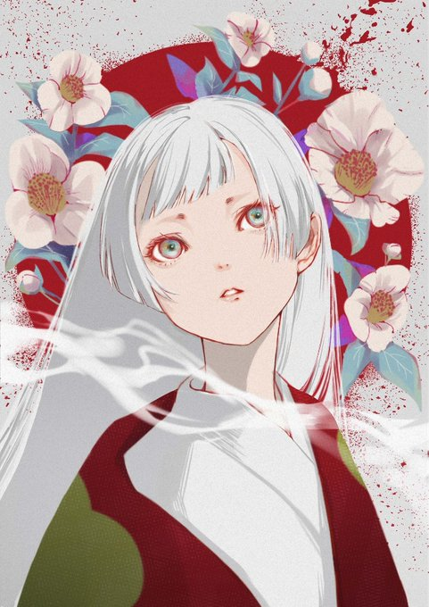Here is a digitally drawn work of fan art of an older Biwa underneath sala flowers, a motif in the Heike Monogatari that represents the decline of the prosperous.