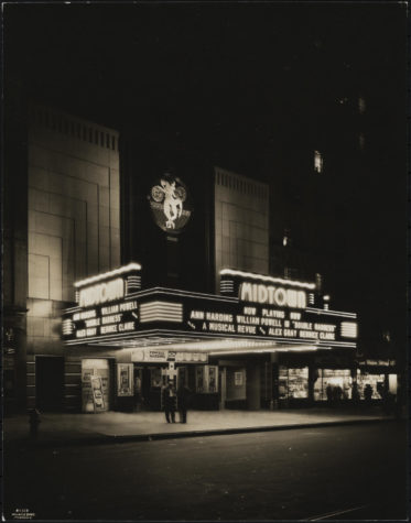 Here is the Midtown Theater shortly after it opened in 1933. Its grand terracotta facade and marquee still stand today, although with a few new additions and a new name: The Metro Theater. 