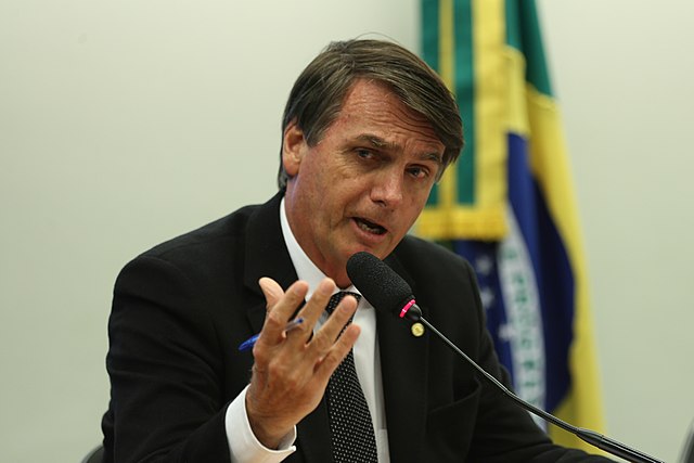 Here is Jair Bolsonaro during a press conference on November 9th, 2016. He is currently the 38th president of Brazil and has been in this position since January 1st, 2019. Luiz Inacio Lula da Silva will be inaugurated on January 1st, 2023.