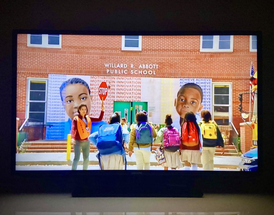 The title sequence of Abbott Elementary sets the scene while highlighting Black excellence through a colorful mural.
