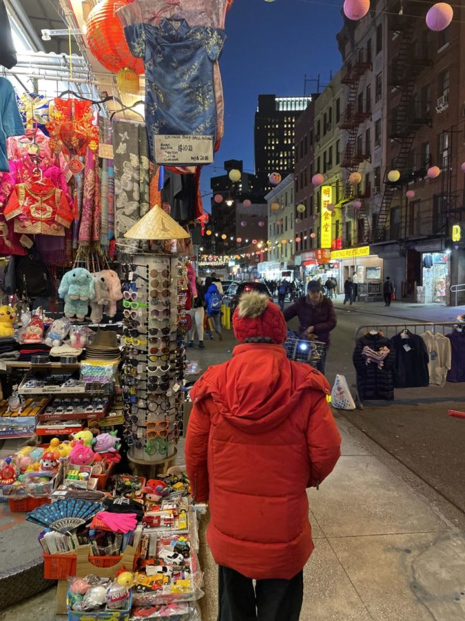 Here is one of many gift shops on Mott Street in Manhattan’s Chinatown, under the strings of paper lanterns installed by the Light Up Chinatown project. Due to the Coronavirus pandemic and the rise in sinophobia, many Chinatown businesses and restaurants had been struggling to stay open, so these light fixtures were installed to attract visitors.