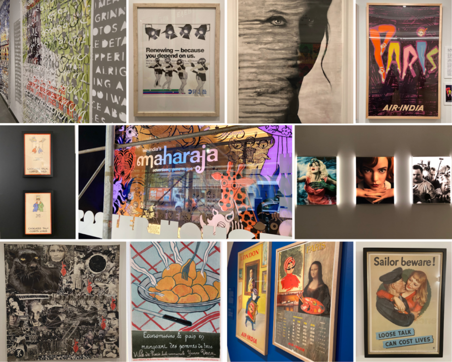 In this collage displaying various pieces at Poster House, the expert artistic expression emphasizes the museum’s eccentric exhibits.
