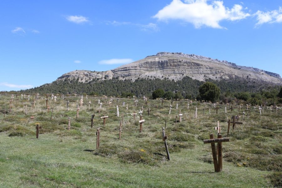 Here is Sadhill Cemetery, the location of the final scene. The graves are set against a backdrop of mountains, contrasting the seeming freedom of the end of the movie with the looming threat of death. 