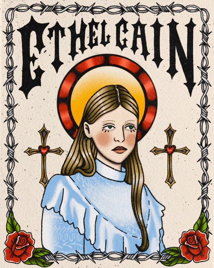 Ethel+Cain%E2%80%99s+new+album%2C+Preacher%E2%80%99s+Daughter%2C+has+been+described+as+a+heady+mix+of+genres%2C+reminding+many+of+the+sounds+of+both+Lana+Del+Rey+and+Taylor+Swift.+%0A
