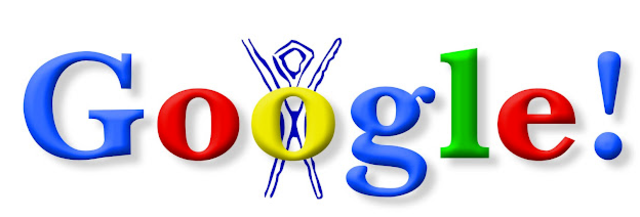  The very first Google Doodle honors the eccentric event of Burning Man and marks the first of many unique creations. 
