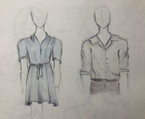 In the left is Katnisss first dress that she wore to the 74th Reaping. On the right is Peeta wearing the very first outfit we see him in, in The Hunger Games movie and for the 74th Reaping.