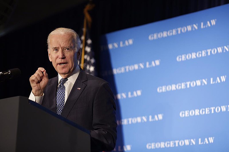 Here is President Joseph Biden speaking at Georgetown Law School in 2016. (Photo Credit: The White House, Public domain, via Wikimedia Commons)