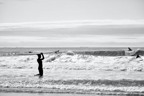 Here are surfers at Rockaway Beach in Queens.