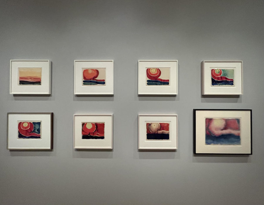 Georgia OKeeffe captures a scene as simple as a sunset in eight parts. 