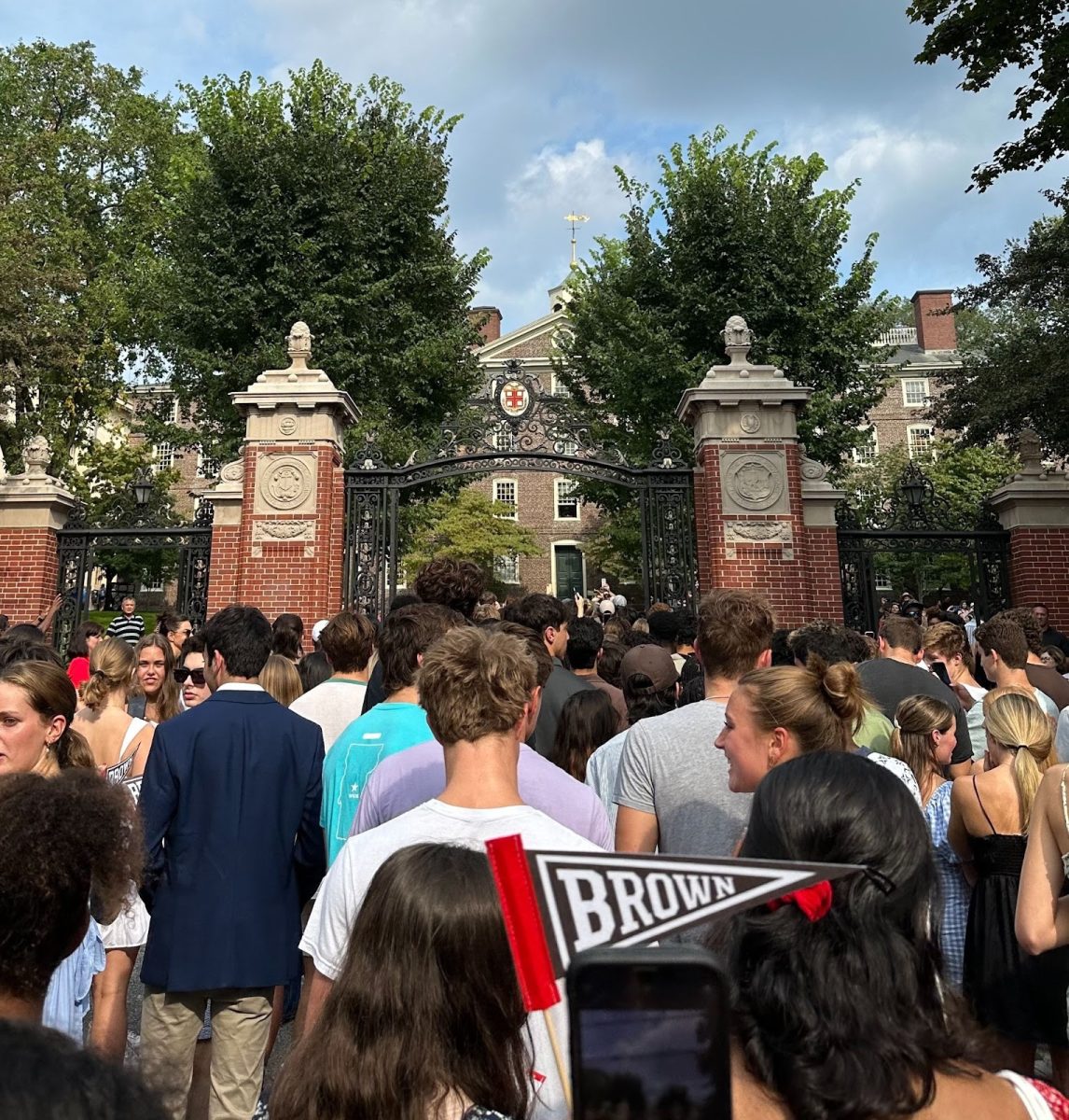 Here is Brown University and the class of 2027, the last class of students that was accepted to college when affirmative action was still permitted. Here, they are entering the main gates for the first time as incoming freshmen. (Photo Credit: Ben Ro; used by permission)