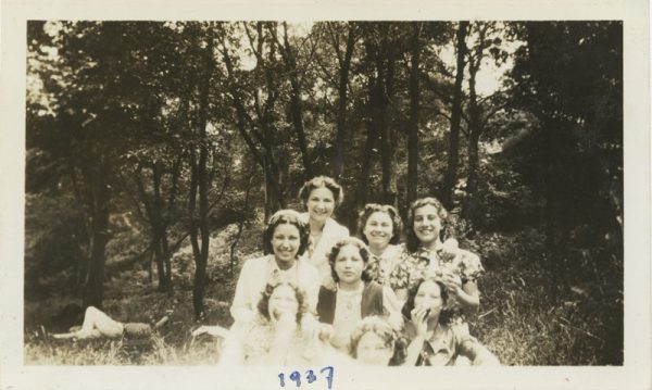 A group of girls posed for a picture at a Jewish camp in 1937. Photo Credit: Center for Jewish History, NYC, No restrictions, via Wikimedia Commons. 
