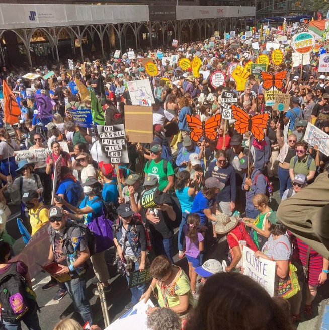 Here is the Climate Change March on September 17th, 2023, displaying the sheer number of people who are advocating for climate change awareness. (Photo used by permission of Climatestrikebxsci on Instagram)
