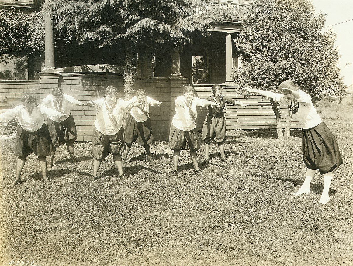 The dress reform movement saw the introduction of new fashions such as bloomers. Bloomers allowed for ease of movement in a way that more traditional clothing did not — it would be impossible to perform this sort of physical activity wearing a heavy skirt.
(Photo Credit: Cornell University Library, No restrictions, via Wikimedia Commons)