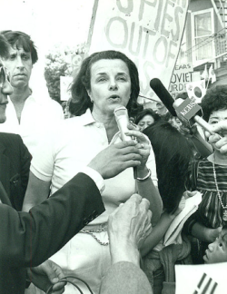 Then Mayor Dianne Feinstein speaks at a rally in San Franciscos Chinatown in the late 1970s. This appearance underscored her efforts to foster a sense of unity and inclusivity within the city. (Photo Credit: Nancy Wong, CC BY-SA 3.0 , via Wikimedia Commons)