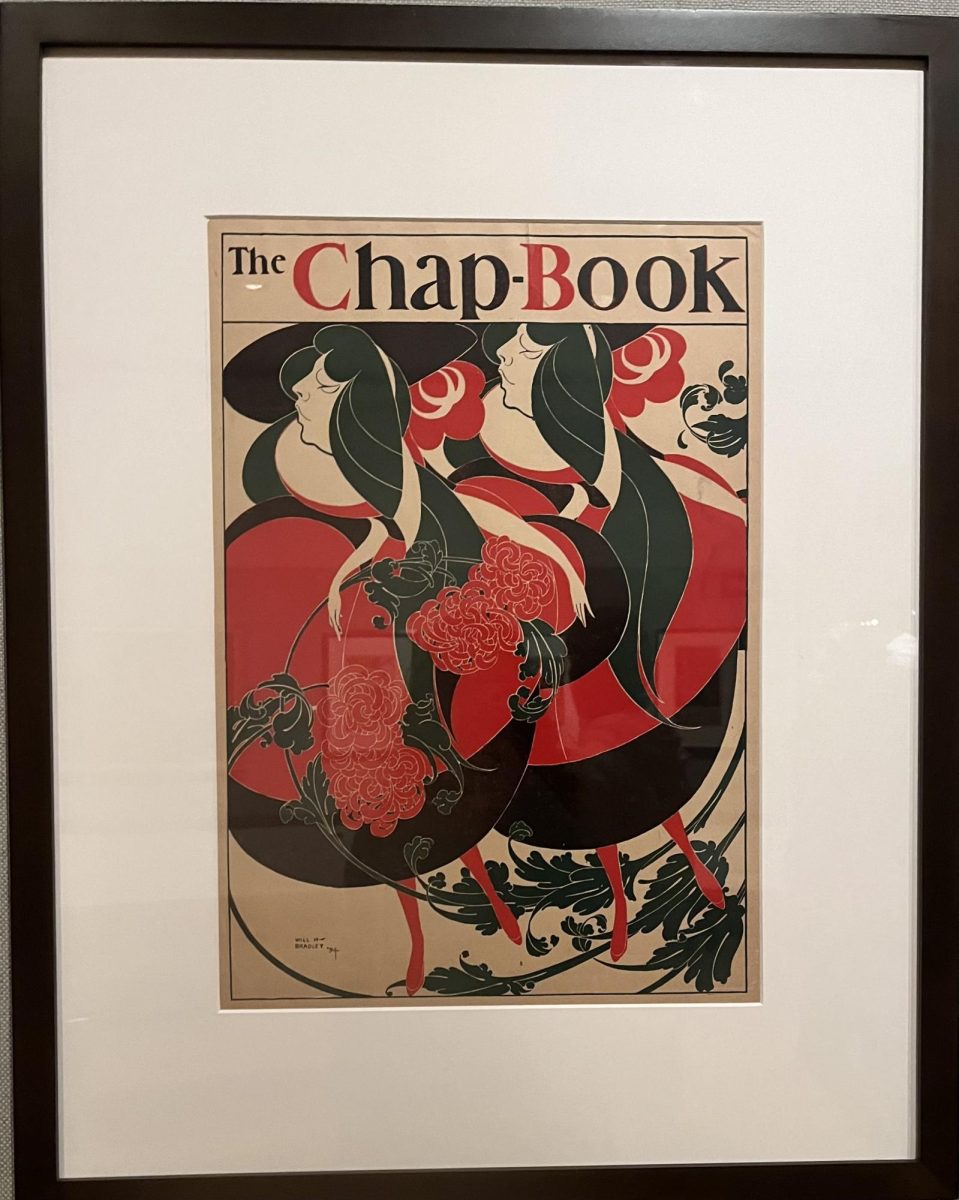 Pictured is The Chap-Book (The Twins) by William Henry Bradley from 1894, one of the highlights of the Met Museums The Art of the Literary Poster’ exhibit.