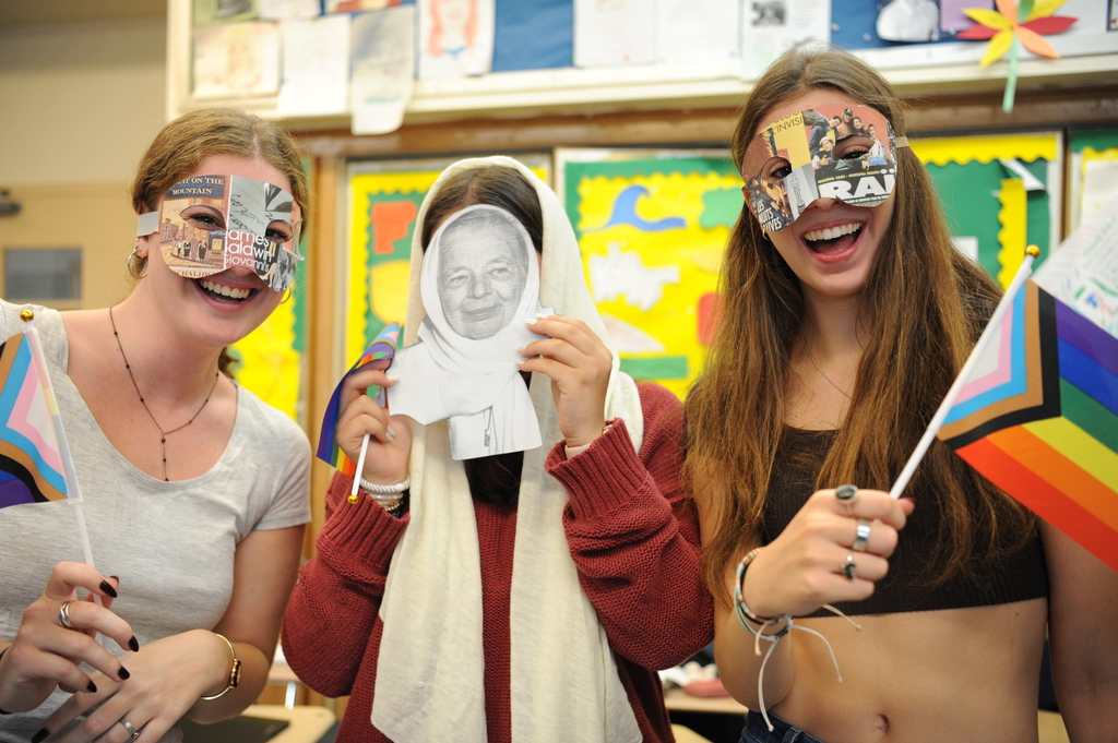 Here is a project for Advanced Placement French, where students created colorful masks.
