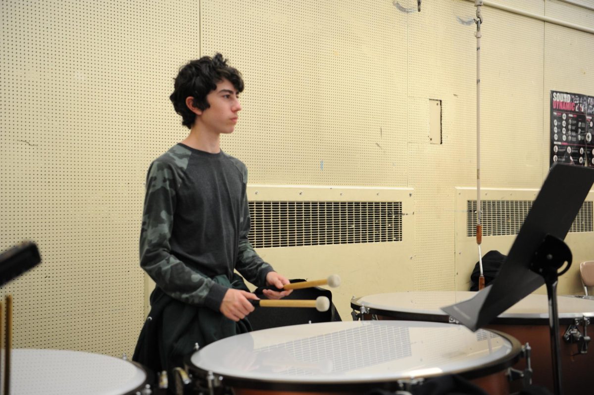 Oscar Smith ’25 is one of the lead percussionists of Concert Band; the section brings extra flavor and substance to every piece that the ensemble performs.