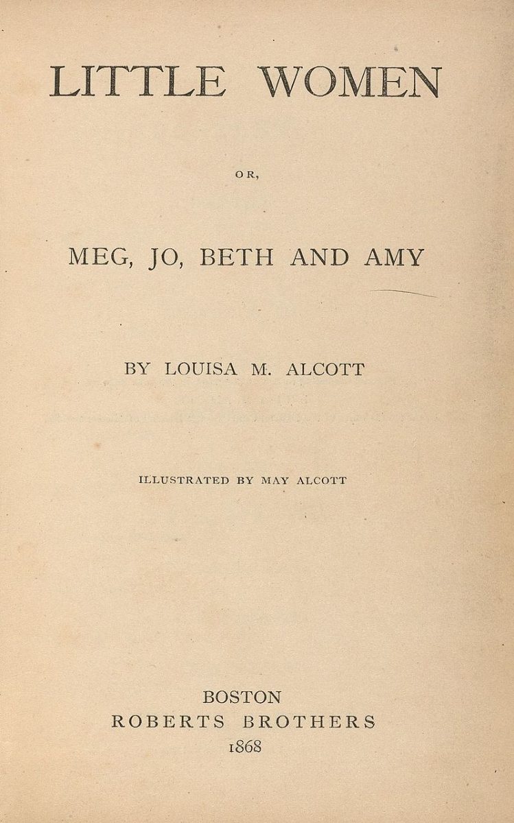Here is the title page from the first American edition of Alcotts Little Women. (Photo Credit: AC85.Aℓ194L.1869, Houghton Library, Harvard University, Public domain, via Wikimedia Commons)