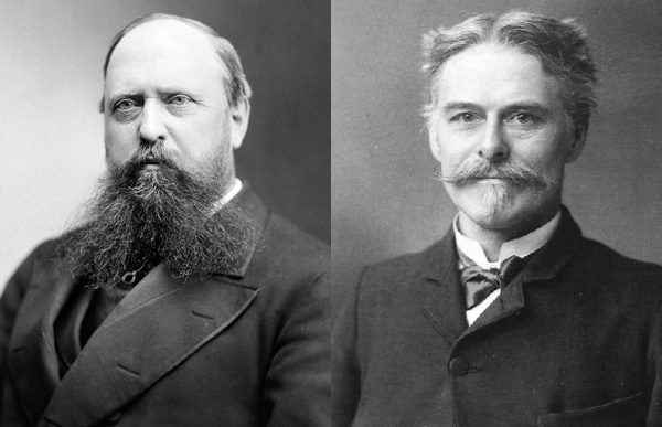 Pictured are Othniel Charles Marsh and Edward Drinker Cope, two paleontologist friends turned enemies.  (Photo Credit: Frederick Gutekunst, Public domain, via Wikimedia Commons)